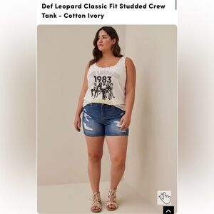 Torrid The Vinyl Icons Def Leopard Studded Classic Fit Crew Tank Top